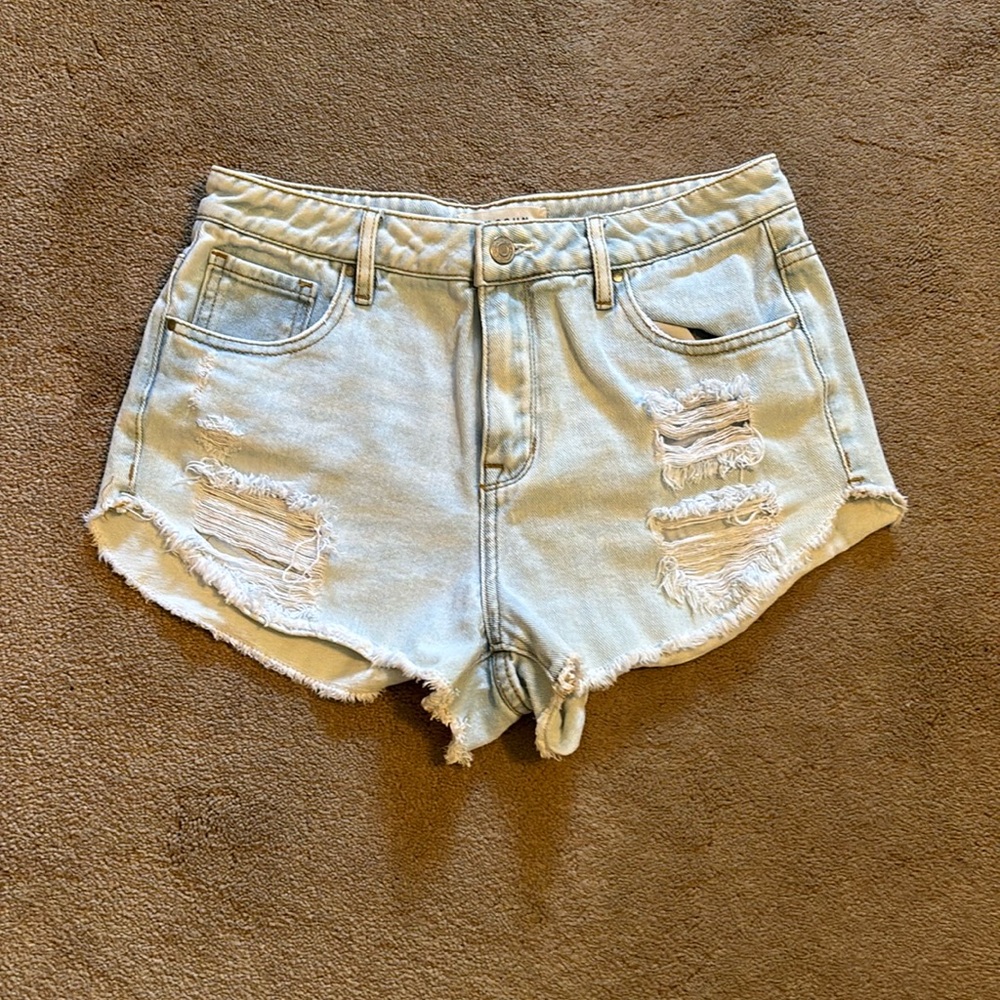 PacSun Light Wash Ripped Jean Shorts